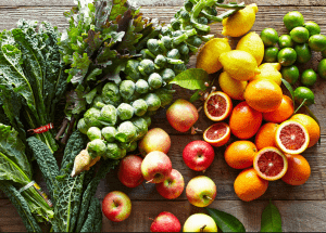 a group of fruits and vegetables on a wood surface Healthy Weight Loss Diets Ledbury